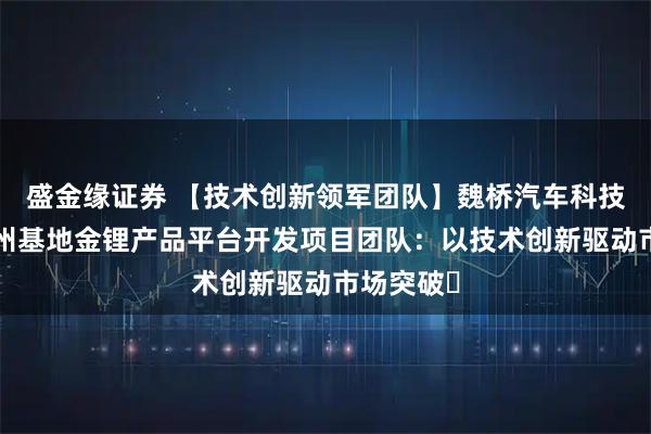 盛金缘证券 【技术创新领军团队】魏桥汽车科技集团—德州基地金锂产品平台开发项目团队：以技术创新驱动市场突破​
