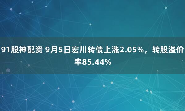 91股神配资 9月5日宏川转债上涨2.05%，转股溢价率85.44%